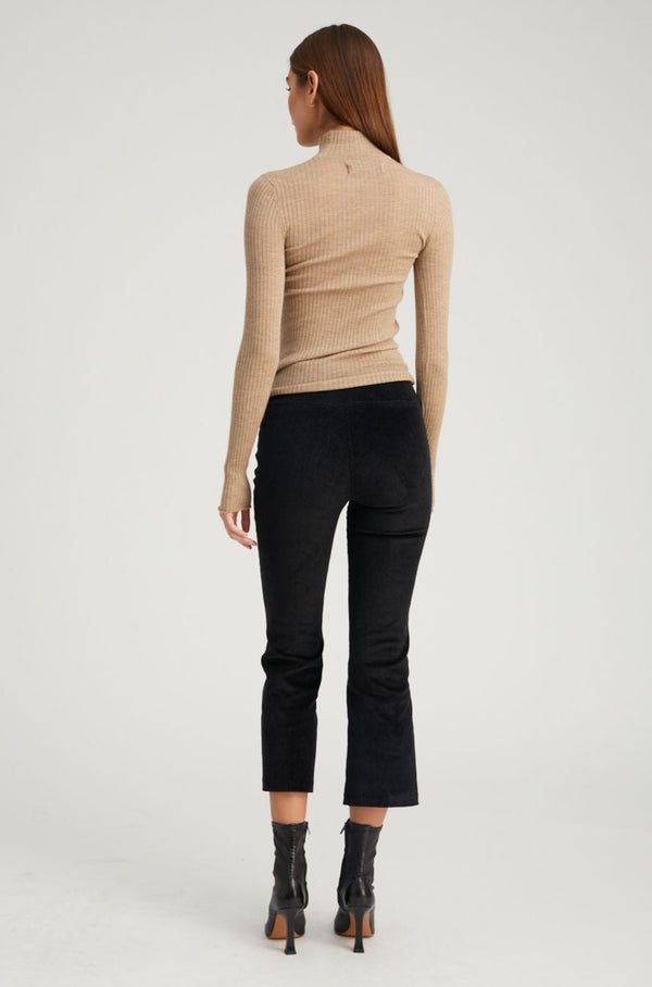 Sprwmn Black Corduroy Crop Flare Pants Black