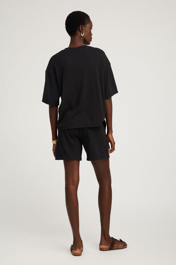 Sprwmn Black Cotton Terry Baggy Sweatshorts Black