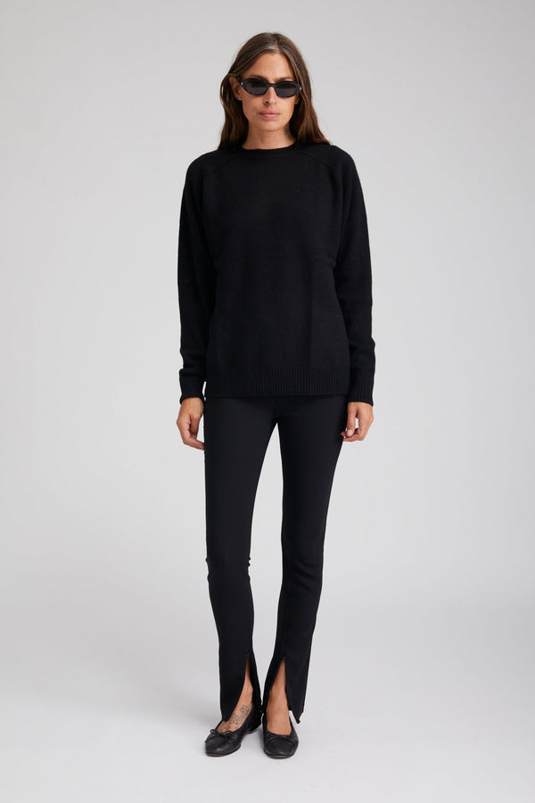 Sprwmn Black Crepe Ankle Zipper Pants