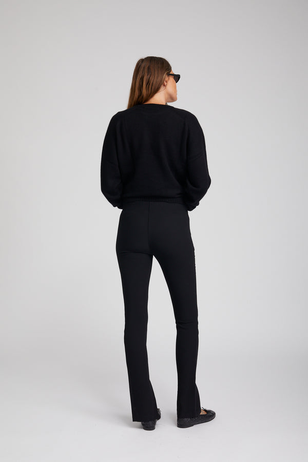 Sprwmn Black Crepe Ankle Zipper Pants