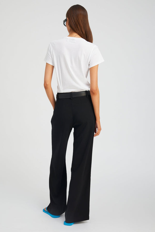 Sprwmn Black Crepe Pleated Trousers Black