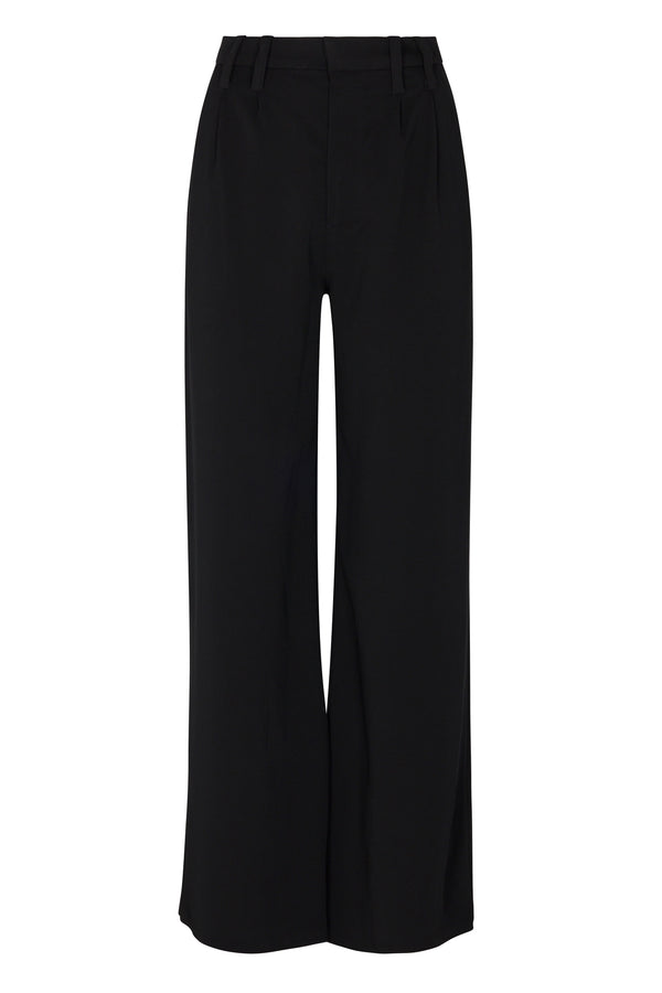 Sprwmn Black Crepe Pleated Trousers Black