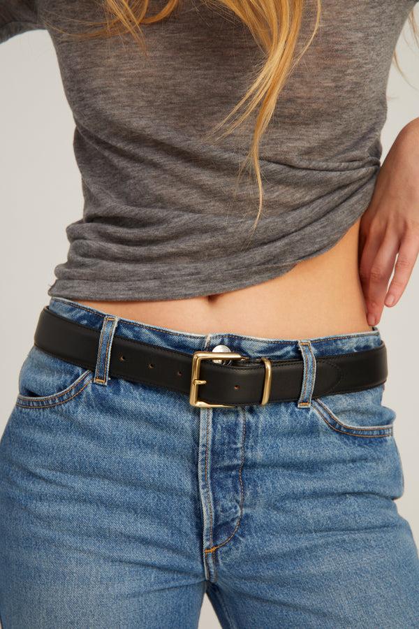 Sprwmn Black Leather Clara Belt BLACK