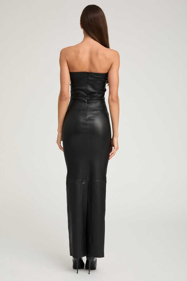 Sprwmn Black Leather Gown Black