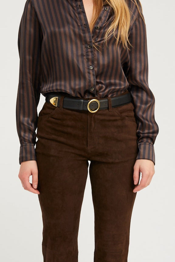 Sprwmn Black Leather Jackie Belt BLACK