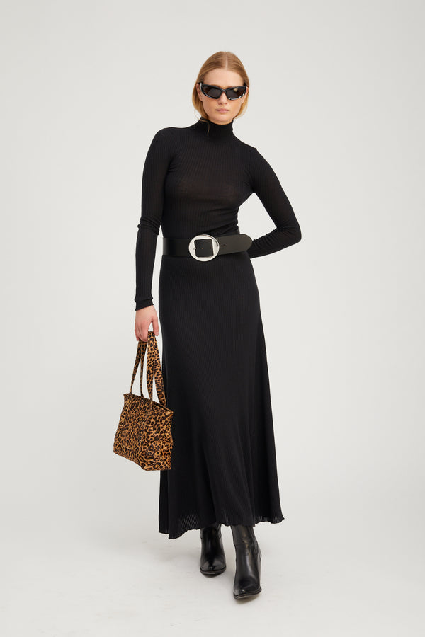 Sprwmn Black Leather Sienna Belt BLACK