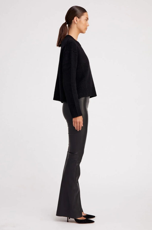 Sprwmn Black Leather Super Flare Black