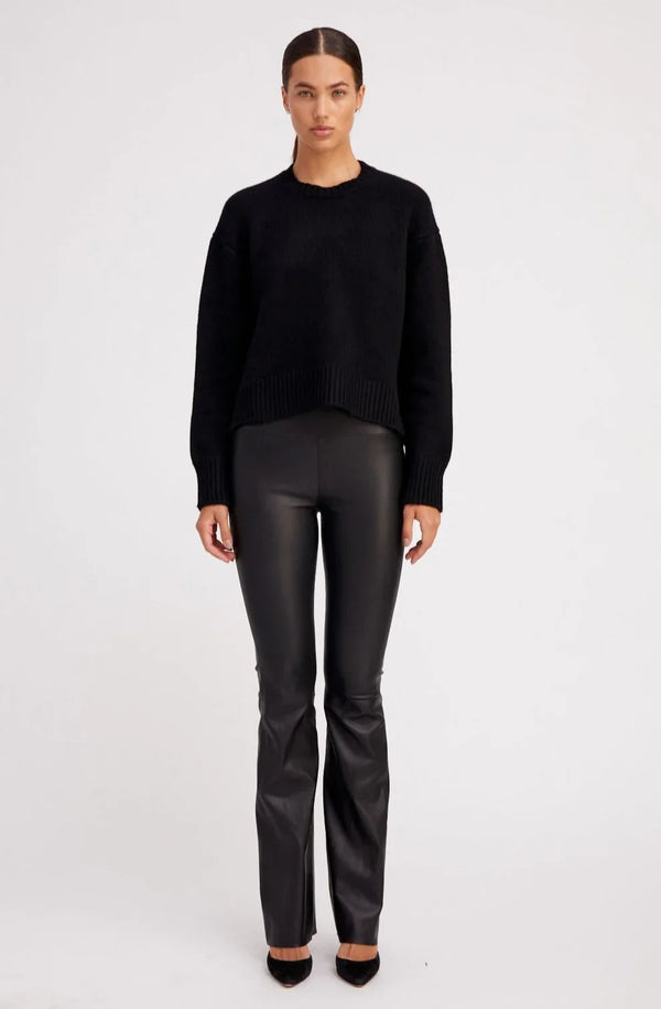 sprwmn Black Leather Super Flare Black