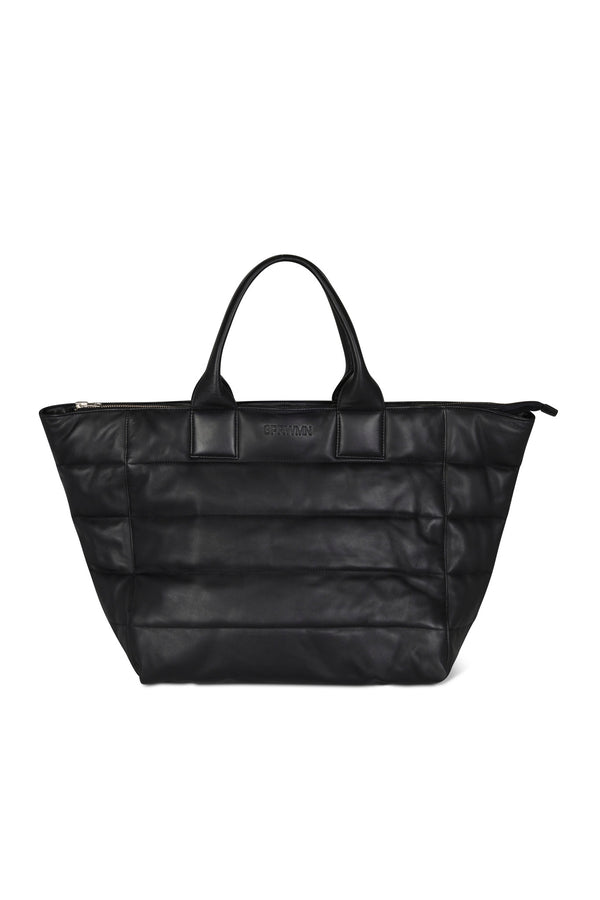 Sprwmn Black Leather Weekender Bag Black