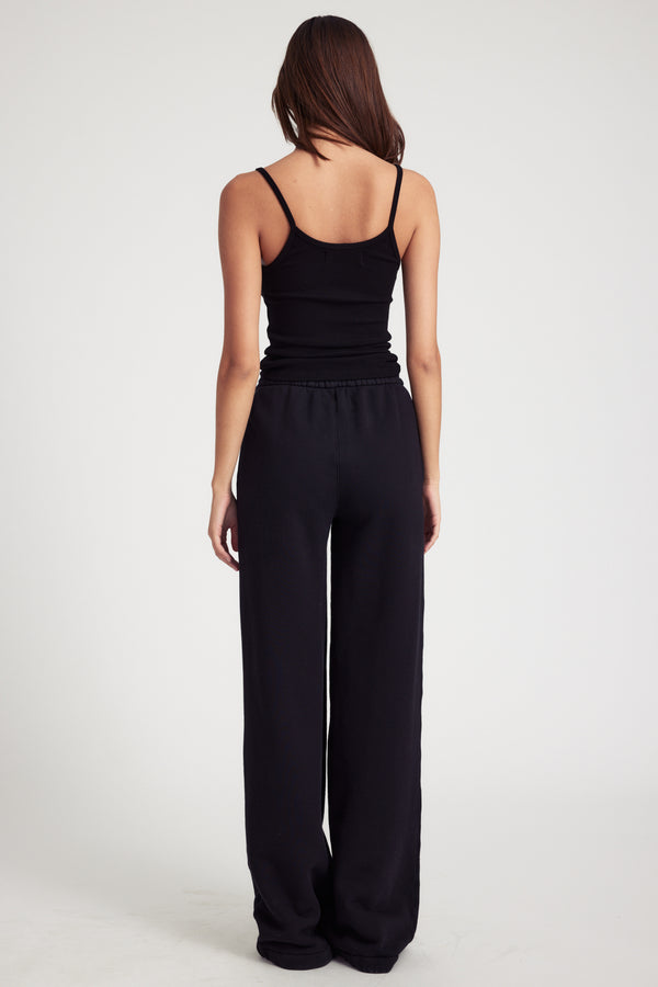 Sprwmn Black Rib V-Neck Tank Black