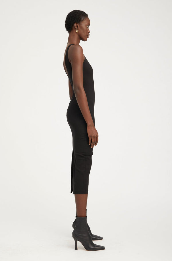 Sprwmn Black Scoop Neck Dress Black