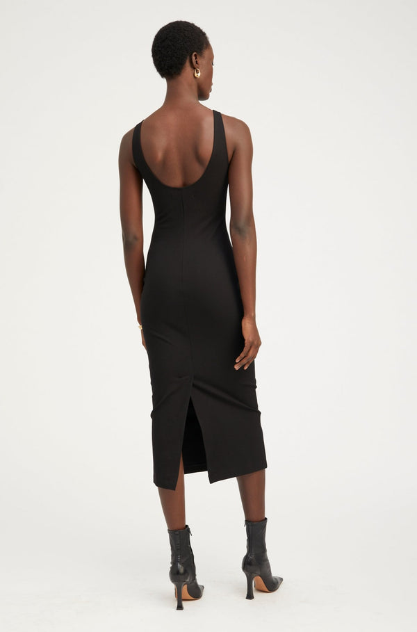 Sprwmn Black Scoop Neck Dress Black