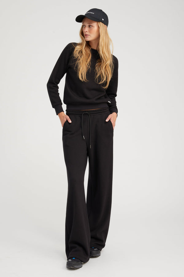 Sprwmn Black Shrunken Raglan Sweatshirt Black