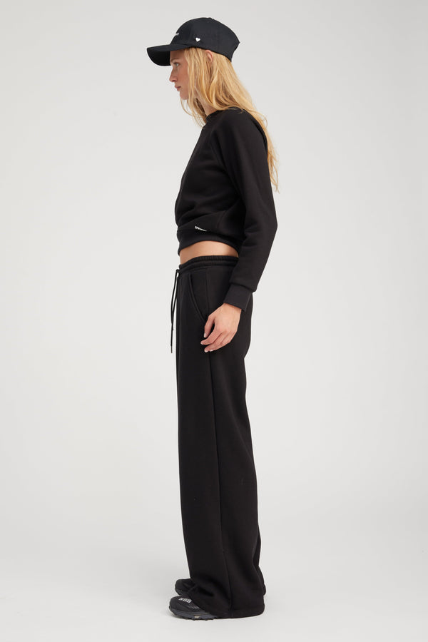 Sprwmn Black Shrunken Raglan Sweatshirt Black