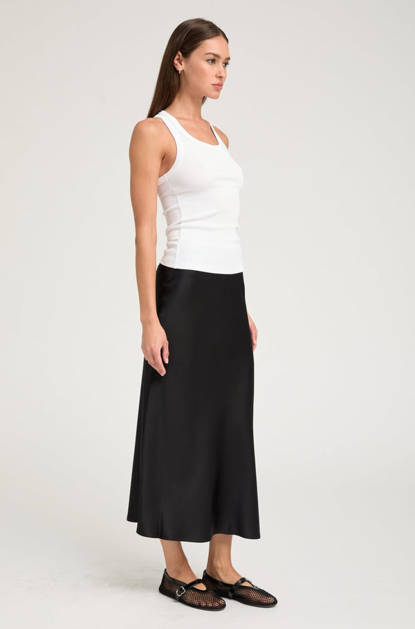 Sprwmn Black Silk Bias Maxi Skirt Black