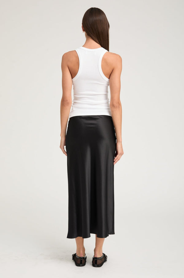 Sprwmn Black Silk Bias Maxi Skirt Black