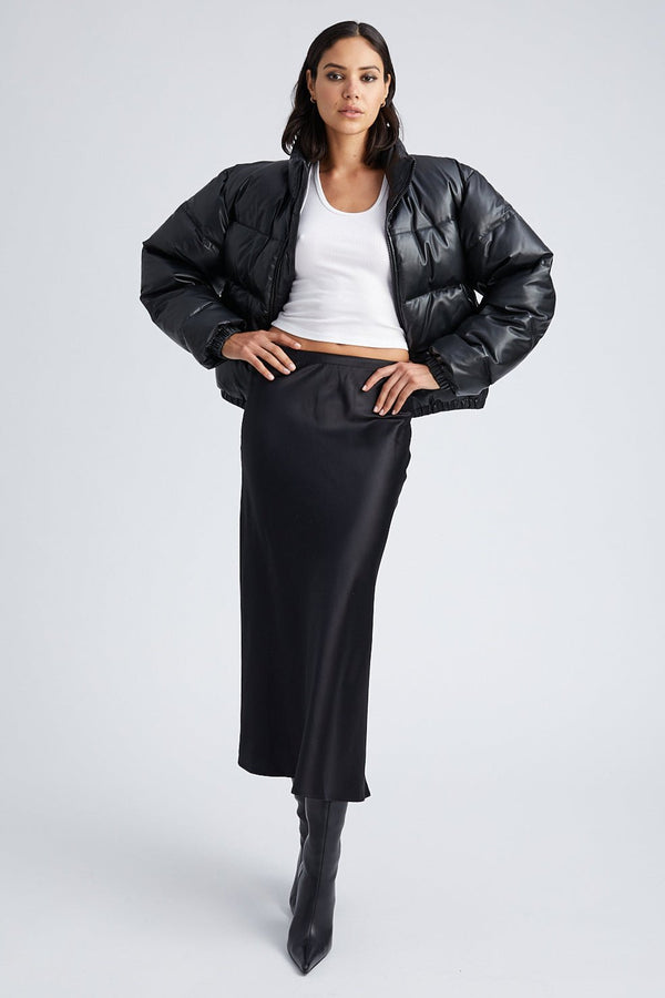 Sprwmn Black Silk Bias Maxi Skirt Black