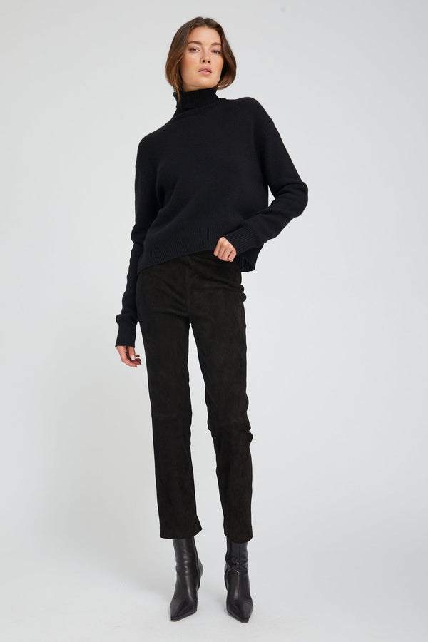 sprwmn Black Suede Sophia Pull On BLACK