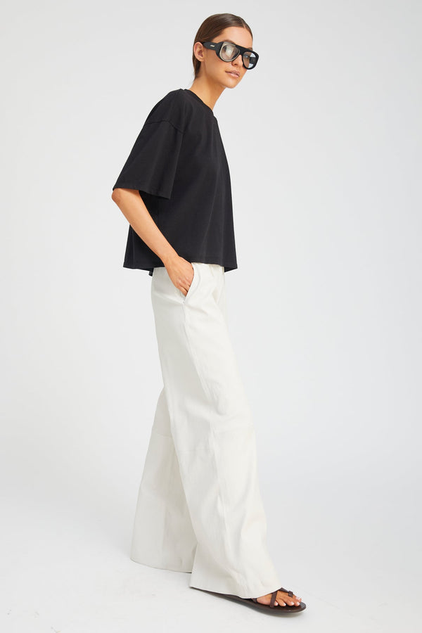 Sprwmn Black Supima Cotton Boxy Tee BLACK