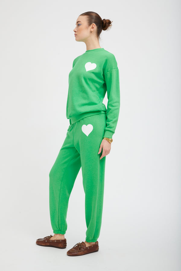 Sprwmn Bright Green Heart Sweatshirt BRIGHT GREEN