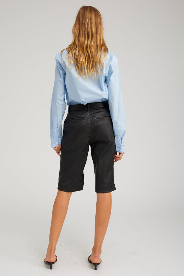 Sprwmn Brigitte Leather Bermuda Shorts Black