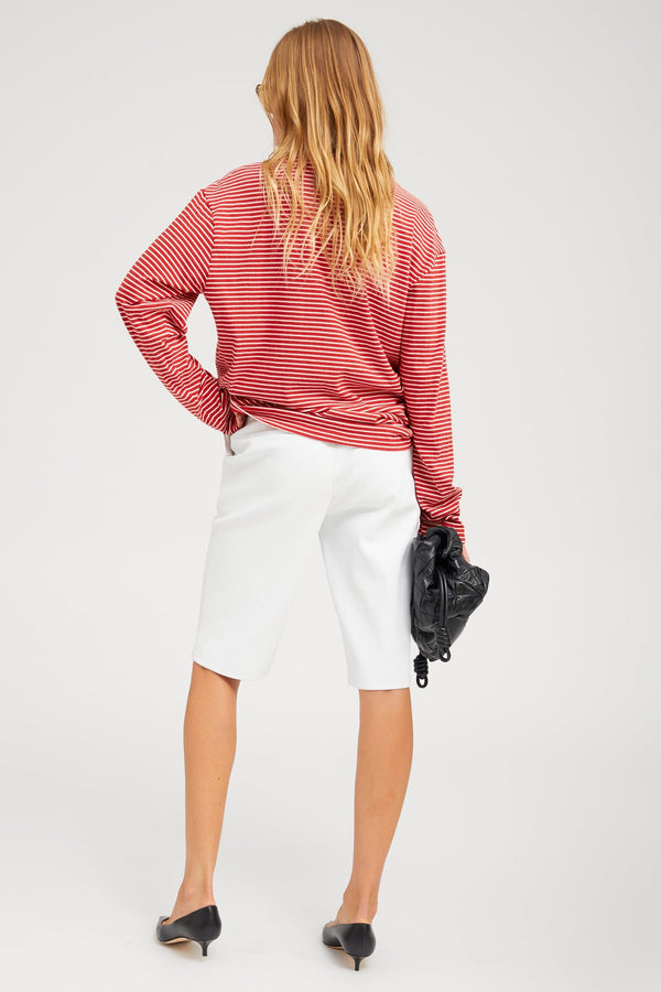 Sprwmn Brigitte Leather Bermuda Shorts WHITE