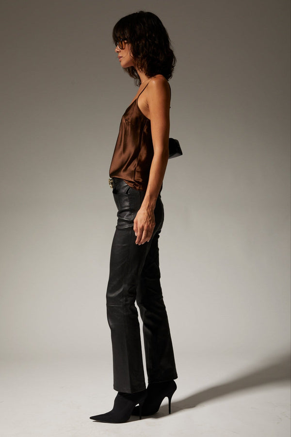 Sprwmn Brown Silk Spaghetti Strap Cami BROWN