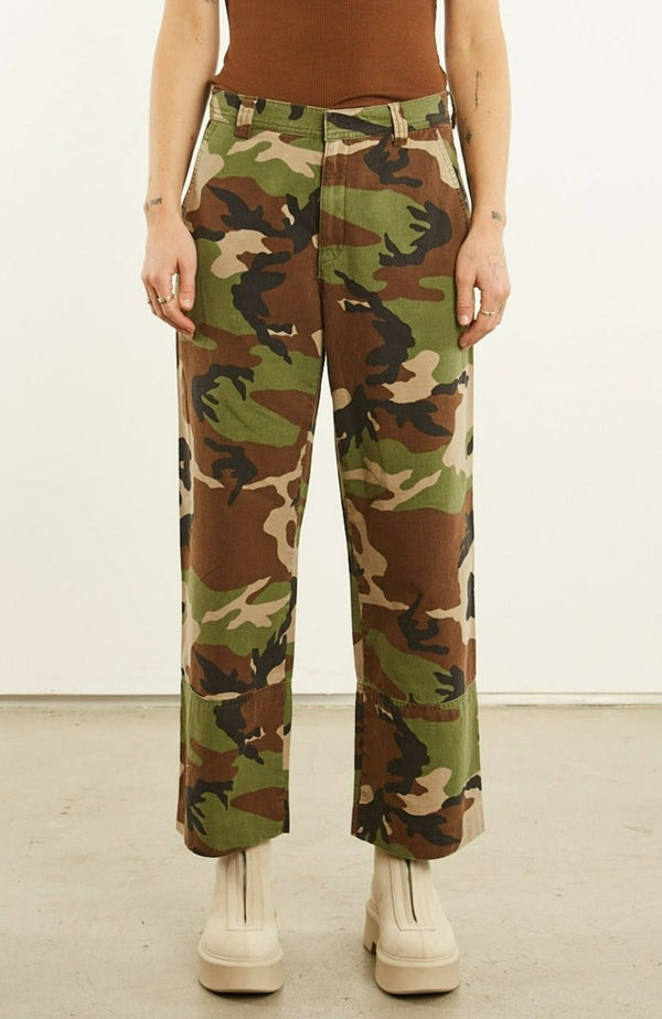 Sprwmn Camouflage Slash Pocket Trousers Camouflage