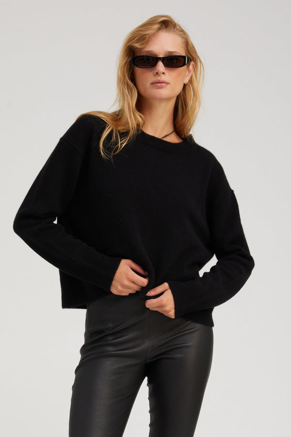 sprwmn Cashmere Boxy Sweater Black