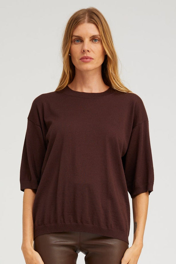 sprwmn Cashmere Boxy Tee AMERICANO