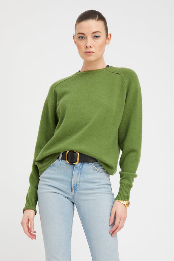 sprwmn Cashmere Boyfriend Sweater Artichoke