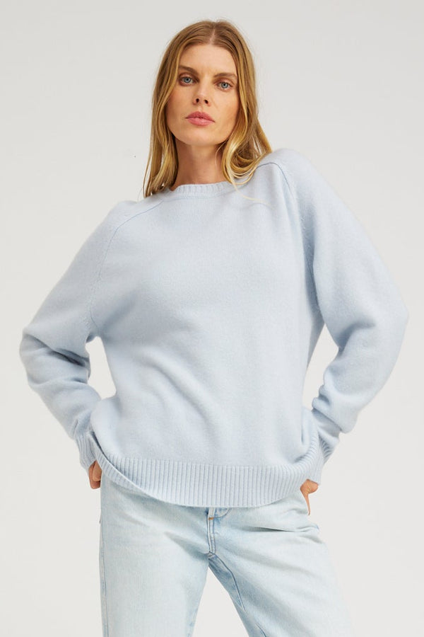 sprwmn Cashmere Boyfriend Sweater BABY BLUE