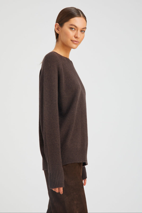 Sprwmn Cashmere Boyfriend Sweater COFFEE