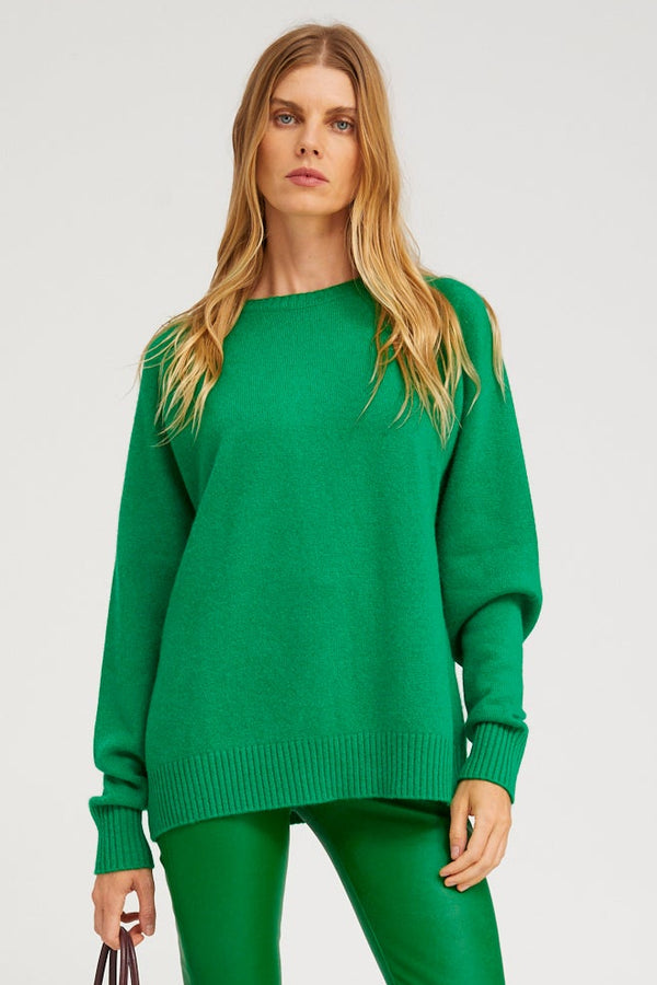 sprwmn Cashmere Boyfriend Sweater KELLY GREEN
