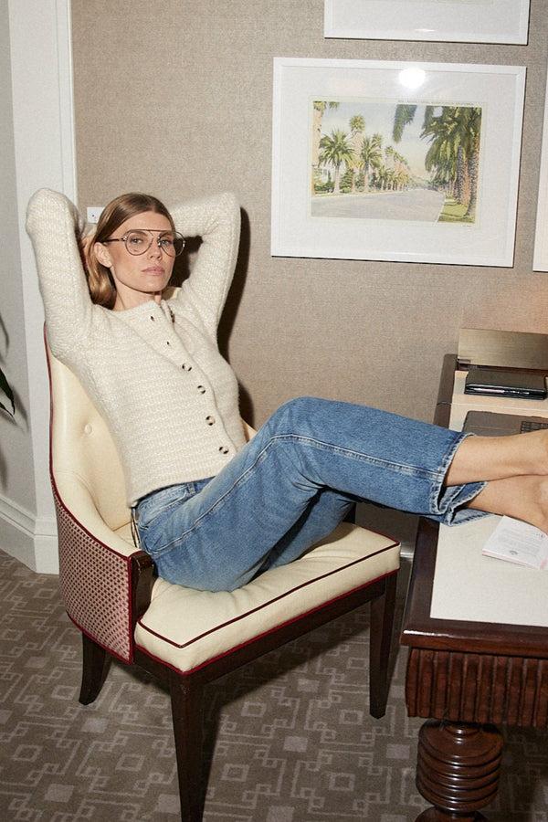 sprwmn Cashmere Chunky Knit Cardigan Creamy Beige