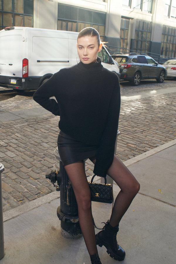 sprwmn Cashmere Heavy Turtleneck Sweater Black