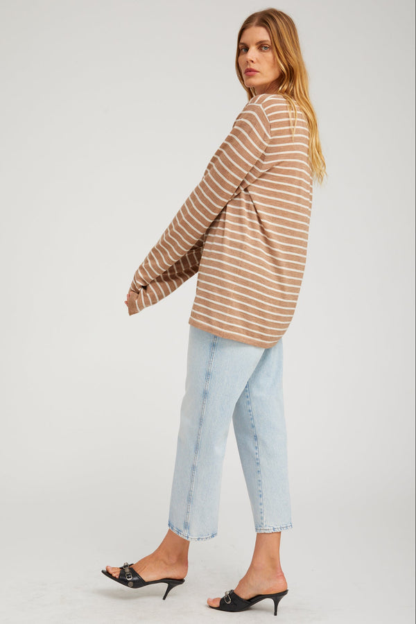 Sprwmn Cashmere Long Sleeve Tee CAMEL STRIPES