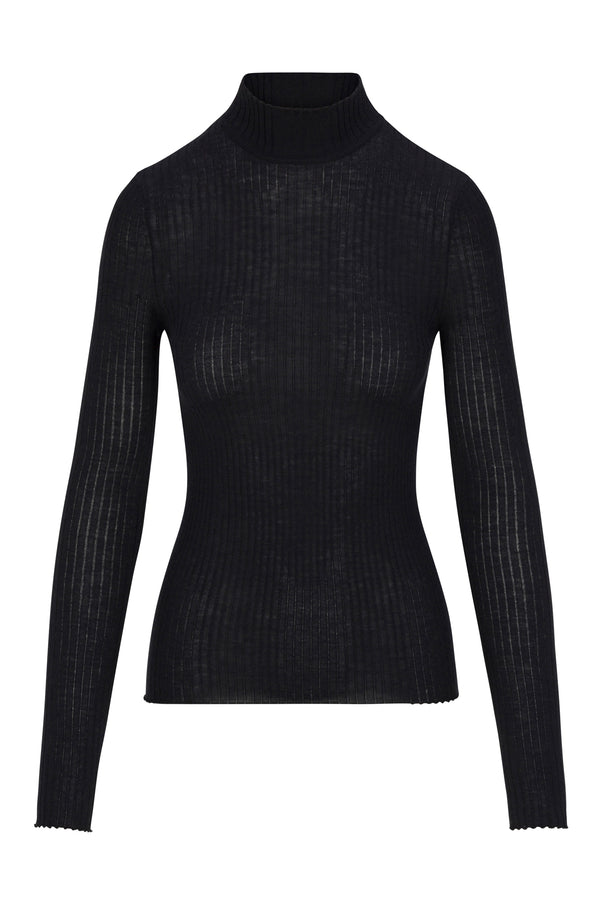 Sprwmn Cashmere Mock Neck Black