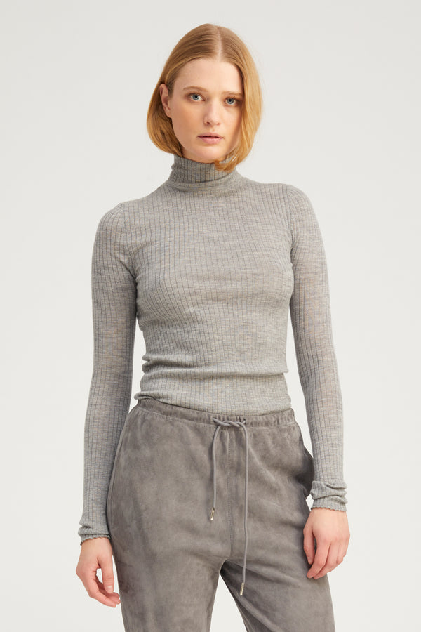sprwmn Cashmere Mock Neck GREY