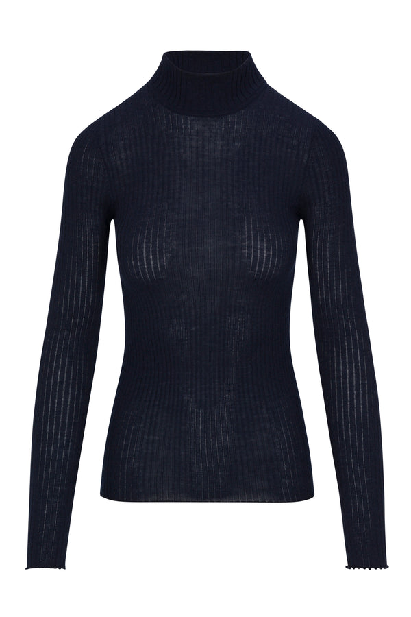 Sprwmn Cashmere Mock Neck Navy