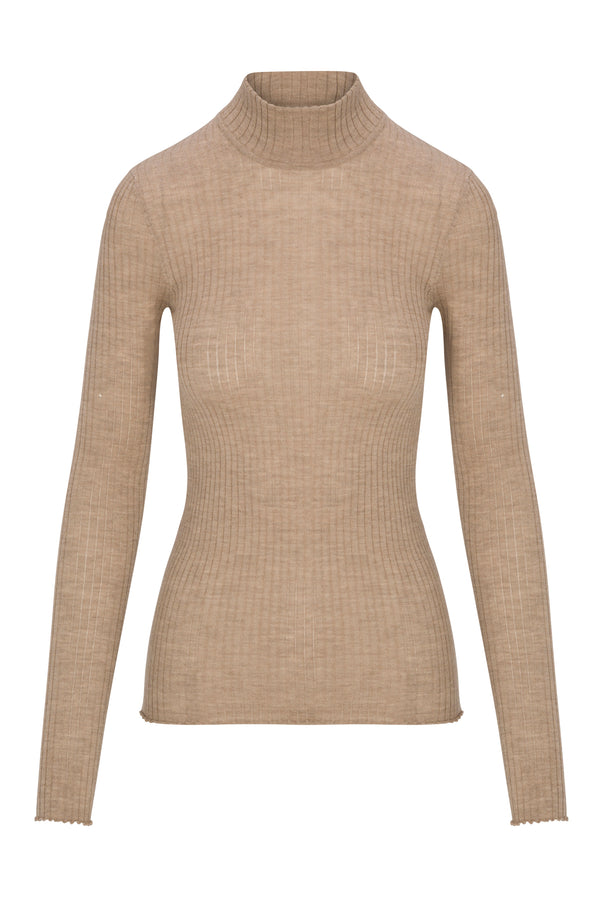 Sprwmn Cashmere Mock Neck Tan