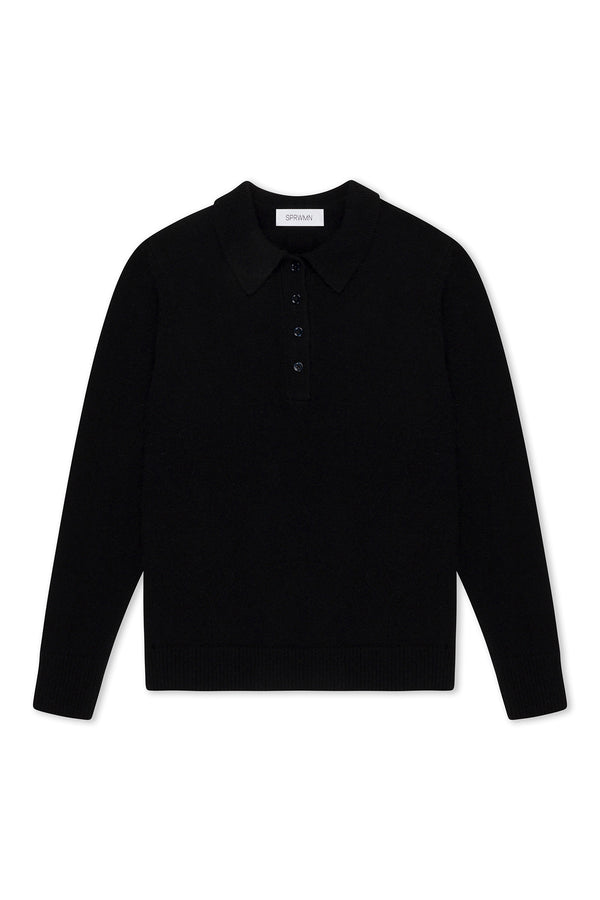 Sprwmn Cashmere Polo Sweater BLACK