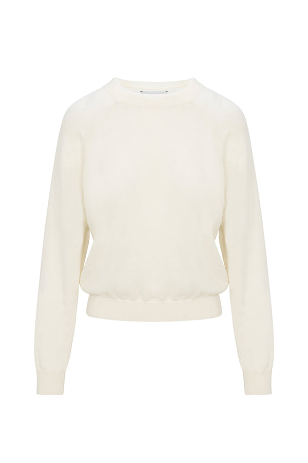 sprwmn Cashmere Raglan Sweater CHALK