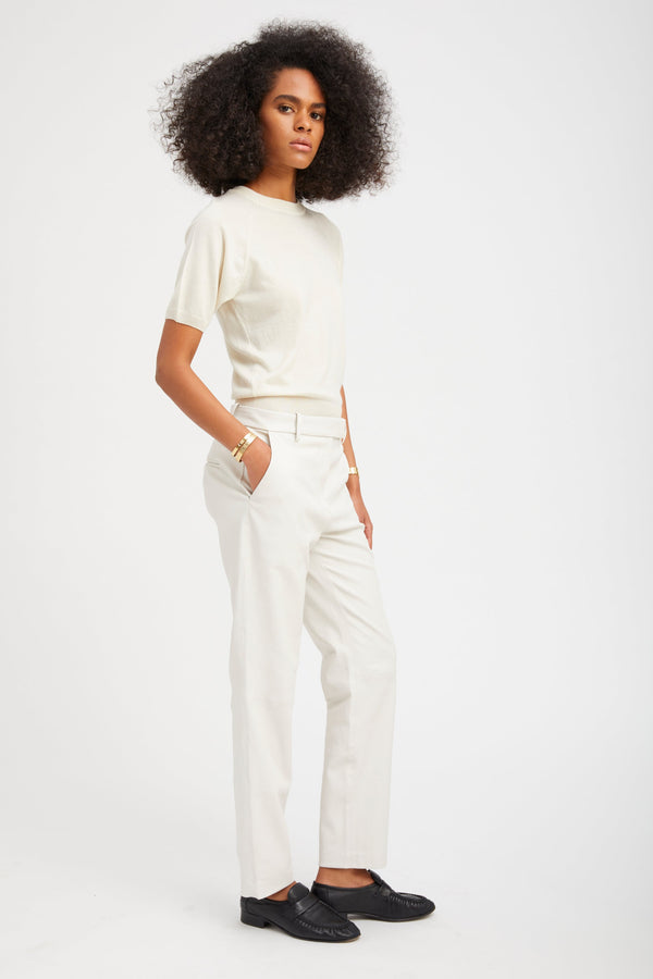 Sprwmn Cashmere Short Sleeve Raglan Sweater CHALK