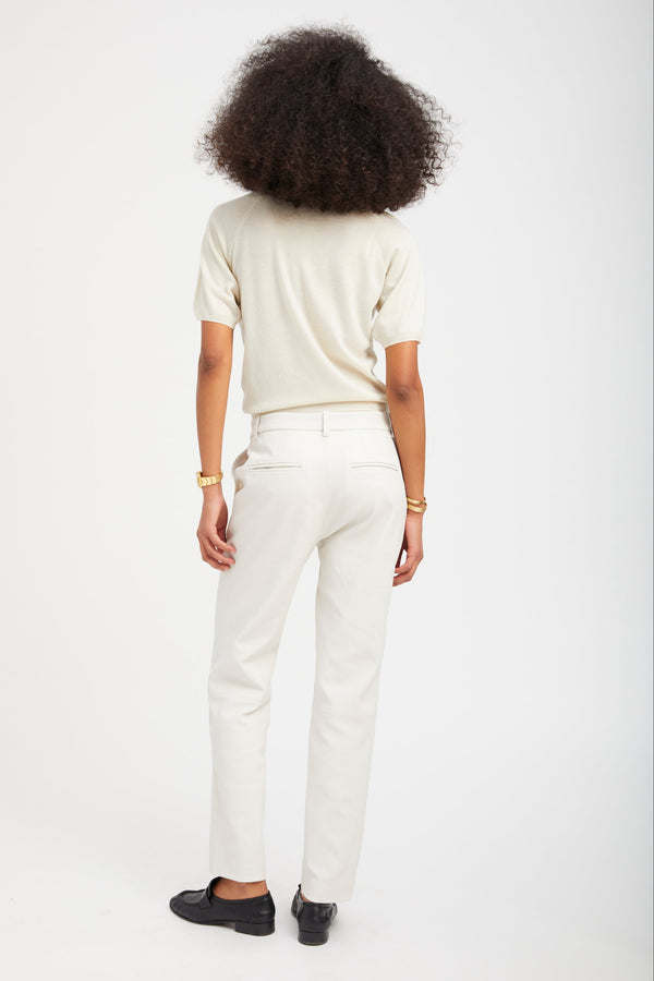 Sprwmn Cashmere Short Sleeve Raglan Sweater CHALK