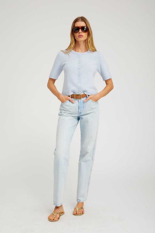 Sprwmn Cashmere Short Sleeve Raglan Sweater ICE