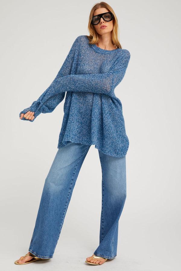 Sprwmn Cashmere Silk Jade Sweater INDIGO