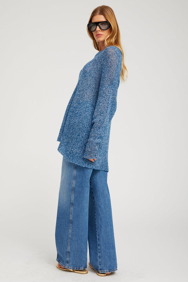 Sprwmn Cashmere Silk Jade Sweater INDIGO