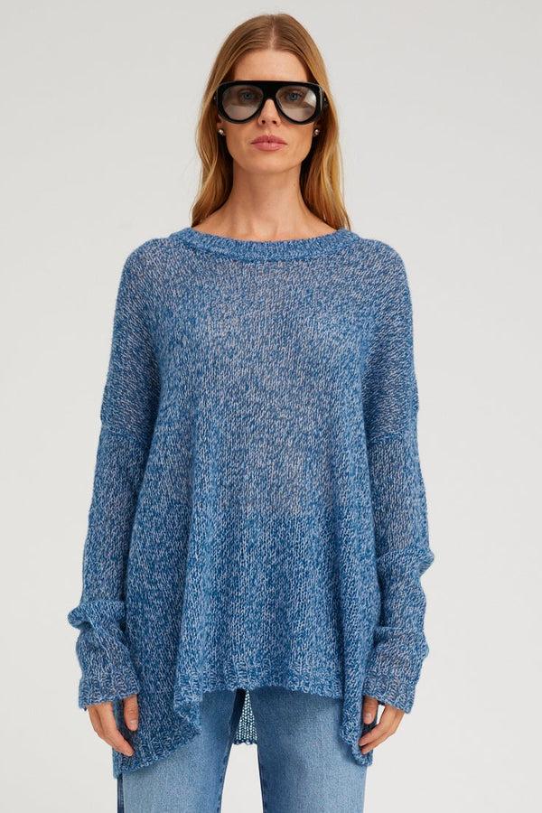 sprwmn Cashmere Silk Jade Sweater INDIGO