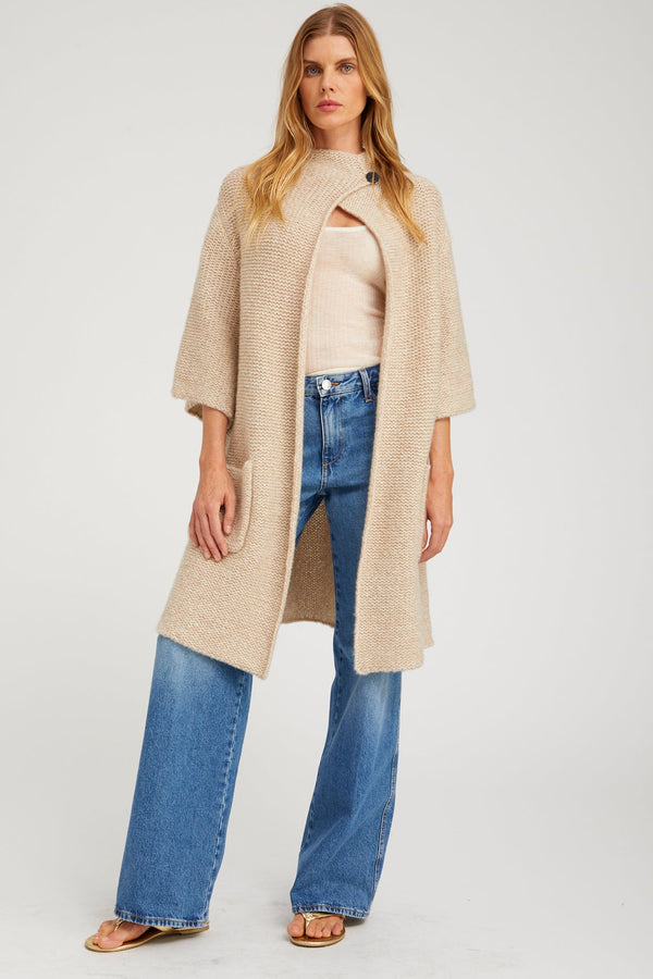 sprwmn Cashmere Silk Luna Cardigan BEIGE